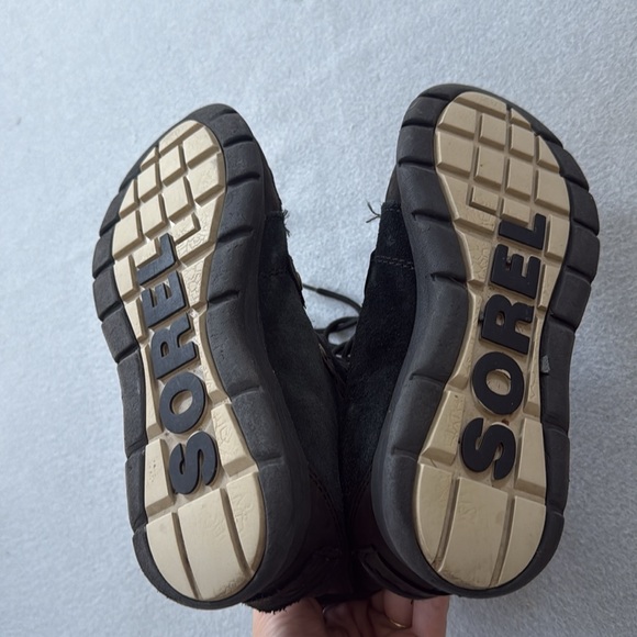 Sorel Boots Explorer Joan winter black suede lace up warm Women’s size 7.5 - Picture 7 of 11